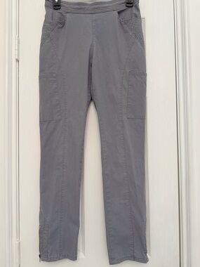Jaanuu Moto Scrub Pants Gray Size Small Stretch Zip Ankle Medical Jogger